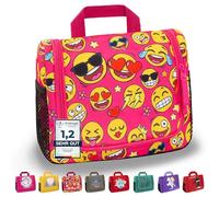 GRINSEZWERGE Kulturtasche für Kinder und Erwachsene - 12 Motive | Reise Kulturbeutel für Damen und Herren | Kosmetiktasche zum Aufhängen | Waschbeutel Waschtasche Reisetasche für Jungen und Mädchen