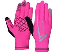 GripGrab Unisex - Erwachsene Running Expert Vollfinger Winter Touchscreen Laufhandschuhe Jogging Handschuhe Laufen Hoch Sichtbar, Pink Hi-Vis, XL