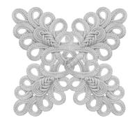 GRIRIW 2 Stück Silberne Verschlussknoten Knöpfe aus Polyester für Mäntel und Cheongsams Dekorative Lösung mit Luxuriösem Vintage Stil für Selbstgemacht Nähprojekte