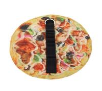 GRIRIW Lustiges Stifteetui aus Canvas in Pizzaform mit Rollfunktion und Einfachem Tragegriff als Organizer für Pinselstifte und Schreibwaren im Büro