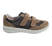Grisport Schuhe mit Rissen für Herren, Linie Light Step, atmungsaktiv, lässig, aus Leder und Leinen mit herausnehmbarem Fußbett, Vesuv Heu, 44 EU