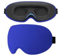 Gritin Schlafmaske für Seitenschläfer Herren & Damen Bequem, Upgrade 3D Schlafbrille mit Verstellbar Gummiband, Atmungsaktive Lichtblockierend, Ergonomische Augenmaske für Nickerchen, Marineblau