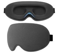 Gritin Schlafmaske für Seitenschläfer Herren & Damen Bequem, Upgrade 3D Schlafbrille mit Verstellbar Gummiband, Atmungsaktive Lichtblockierend, Ergonomische Augenmaske für Nickerchen, Dunkelgrau