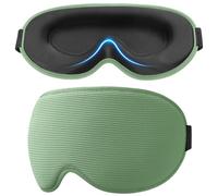 Gritin Schlafmaske für Seitenschläfer, Upgrade 3D Augenhöhlen Schlafbrille mit Verstellbarem Gummiband, Lichtblockierend & Atmungsaktiv, Augenmaske für Männer & Frauen, für Reise, Nickerchen -Cyan