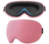 Gritin Schlafmaske für Seitenschläfer, Upgrade 3D Augenhöhlen Schlafbrille mit Verstellbarem Gummiband, Lichtblockierend & Atmungsaktiv, Augenmaske für Männer & Frauen, für Reise, Nickerchen -Rosa