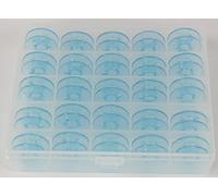 Gritzner 25x Spulen für Nähmaschinen mit Doppelumlaufgreifer in praktischer Box, Spulenbox. Passend für Nähmaschinen mit Doppelumlaufgreifer von PFAFF (Tipmatic/Tiptronic/Select) (Tipmatic)