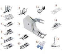 Gritzner Nähmaschinen - Füßchenset - 15-teilig in Hartplastik-Box, Nähmaschinenfüßchen, Nähfuß-Set, passend für viele Nähmaschinen ohne integriertem Obertransport