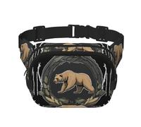 Grizzly Bear Printed Multifunktionale Hüfttasche Unisex Trendy Messenger Bag Reise Sport Aufbewahrungstasche