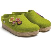 Haflinger Grizzly Kanon Damen Pantoffel in Grün, Größe 40