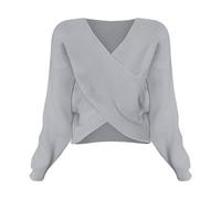 Grob Gestrickter Pullover Damen Pullover Schal mit Ärmeln Winter Pullover Schal Pullover Schal mit Ärmeln Plus Size Damen Strickpullover Tops Schal Schal Schaumstoff Pyramiden (Grey, One Size)