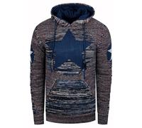 Grobstrick Comic Kapuzen-Pullover XL