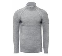 Grobstrick Einfarbiger Stehkragen-Pullover L