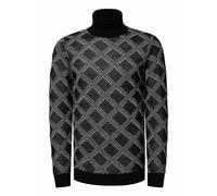Grobstrick mit Karomuster Rollkragen-Pullover 3XL