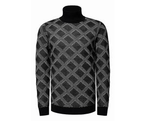 Grobstrick mit Karomuster Rollkragen-Pullover M