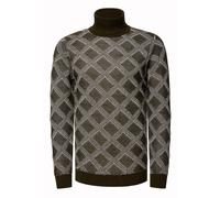 Rollkragenpullover RUSTY NEAL, Herren, Gr. S, grün (khaki), 70% Polyacryl, 30% Baumwolle, unifarben, normal, hoch geschlossener Ausschnitt, Pullover, mit stylischem Karo-Muster (44918244-S) khaki