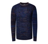 Grobstrick mit Kontrastfarben Rundhals-Pullover M
