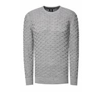 Strickpullover RUSTY NEAL, Herren, Gr. M, grau, 70% Polyacryl, 30% Baumwolle, unifarben, normal, Rundhals, Langarm, Pullover, mit modernem Strickmuster (21034468-M) grau