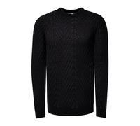Strickpullover RUSTY NEAL, Herren, Gr. S, schwarz, 70% Polyacryl, 30% Baumwolle, unifarben, casual, normal, Rundhals, Langarm, Pullover, mit angesagtem Design (39854754-S) schwarz
