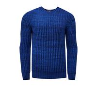 Strickpullover RUSTY NEAL, Herren, Gr. L, blau, 70% Polyacryl, 30% Baumwolle, unifarben, casual, normal, Rundhals, Langarm, Pullover, im modischen Strick-Design (88079025-L) blau