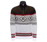 Strickpullover RUSTY NEAL, Herren, Gr. XXL, grün (weiß, grün), 70% Polyacryl, 30% Baumwolle, mehrfarbig, Casual, normal, ohne Ausschnitt, Pullover, mit winterlichem Muster (30298739-XXL) weiß, grün