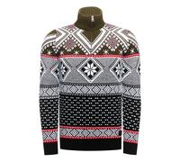 Strickpullover RUSTY NEAL, Herren, Gr. XL, schwarz (schwarz, grau), 70% Polyacryl, 30% Baumwolle, mehrfarbig, unifarben, normal, ohne Ausschnitt, Pullover Strickpullover, mit winterlichem Muster (6072