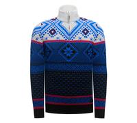 Strickpullover RUSTY NEAL, Herren, Gr. XL, blau (blau, rot), 70% Polyacryl, 30% Baumwolle, mehrfarbig, unifarben, normal, ohne Ausschnitt, Pullover Strickpullover, mit winterlichem Muster (43220832-XL