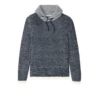 Strickpullover BONPRIX, Herren, Gr. 48/50 (M), blau (dunkelblau, wollweiß meliert), Strick, Obermaterial: 100% Polyacryl, meliert, regular fit normal, ohne Ausschnitt, Rippstrickbündchen, Pullover Str
