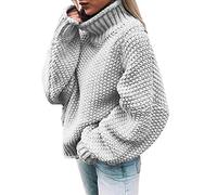 Grobstrick-Pullover Langarm Pullover-Strickoberteil Damen-Rollkragenpullover Basic Langarm Strickpullover Pullover Rollkragenpullover Wolle Kaschmir Pullover Solid Pullover Pullover