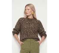 Grobstrick-Pullover mit Melange-Optik L golden moss