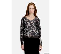 Grobstrick-Pullover mit Pailletten Beige/Braun 46