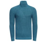 Rollkragenpullover RUSTY NEAL, Herren, Gr. S, blau (petrol), 50% Baumwolle, 50% Polyacryl, unifarben, casual, normal, hoch geschlossener Ausschnitt, Langarm, Pullover, mit kuscheligem Rollkragen (6101