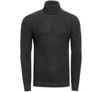 Rollkragenpullover RUSTY NEAL, Herren, Gr. S, grau (anthrazit), 50% Baumwolle, 50% Polyacryl, unifarben, casual, normal, hoch geschlossener Ausschnitt, Langarm, Pullover, mit kuscheligem Rollkragen (7