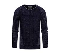Strickpullover RUSTY NEAL, Herren, Gr. XXL, blau (dunkelblau), 70% Polyacryl, 30% Baumwolle, unifarben, mehrfarbig, casual, normal, V-Ausschnitt, Langarm, Pullover, mit ausgefallenem Strickmuster (586