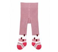 grödo Baby-Strumpfhose mit Po-Motiv „Marienkäfer“ Baumwolle (Bio) Elasthan Altrosa-Erdbeer-Weiß 56/62