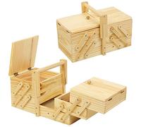groß Holz Nähkiste 30 x 15.5 x 19 cm zum Nähen liefert ausklappbarem Box