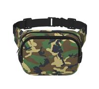 Große Bauchtasche für Damen, Militär-Camouflage-Druck, niedlich, Umhängetasche, modische Bauchtasche, Grün, Schwarz, Einheitsgröße