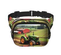 Große Bauchtasche für Damen, Motiv: Traktor Bauernhof, niedliche Umhängetasche, modische Bauchtasche, Schwarz, Einheitsgröße