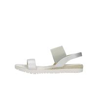 Große Damenschuhe Sandale Jana, modische Schuhe in Übergröße, Bequeme Sandale mit elastischem Band (42 EU, Silver)