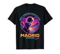Große Europäische Sonnenfinsternis Madrid 2026 Bull Art Preisgünstiges Grafik-T-Shirt, Herren, Schwarz, L