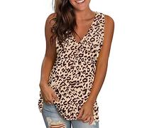 Große Größe 5Xl Sommer-Camisole-Tops Für Frauen, Sexy Leopardenmuster, Ärmellos, V-Ausschnitt, Basic-Streetwear-Sling-Top, Modisch, Schulterfrei, Breite Schultergurte, Bequeme, Leichte Camisol