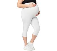 Große Größen Capri Umstandsleggings aus Viskose MS10-461 Weiß 3XL 3XL Weiß