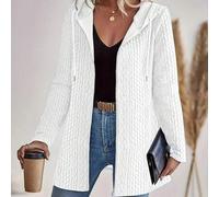 Große Größen Damen Mode elegant strukturierte einfarbige Reißverschluss Kapuzen Strickjacke Oberbekleidung, Herbst/Winter