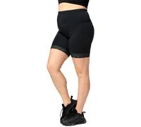 Große Größen Kurze Leggings mit Spitze aus Baumwolle MS10-459 Schwarz 6XL 6XL Schwarz