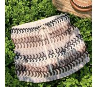 Große Größen Lässig bunter gestreifter A-Linien Rock mit Schnürung