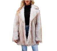 Große Größen Pelzmantel Damen Modische Einfarbig Kunstpelze Jacke Kunstfell Mantel Fellmantel Dicke Warme Winterjacke Winter Pelzjacke Langarm Wintermantel Felljacke Plüschjacke Übergangsjacke