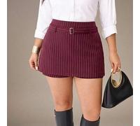 Große Größen Retro Lässig Skort, Neuer vielseitiger doppellagiger A-Linien gestreifter Skort, Shorts/eleganter Büro-Pendler für Damen, Meerjungfrau-St