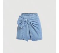 Große Größen Sommer Casual Wickelrock aus Denim