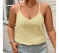 Große Größen Strukturiertes Rücken-Schnürung Urlaubs-Tanktop für Damen