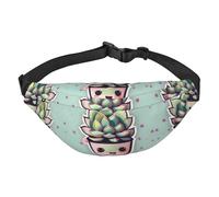 Große Gürteltasche für Jungen, Motiv: lächelnde Sukkulenten, geeignet für Sport, Laufen, Radfahren, Reisen, Angeln, Jungen