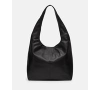 Große Hobo-Bag aus Leder schwarz